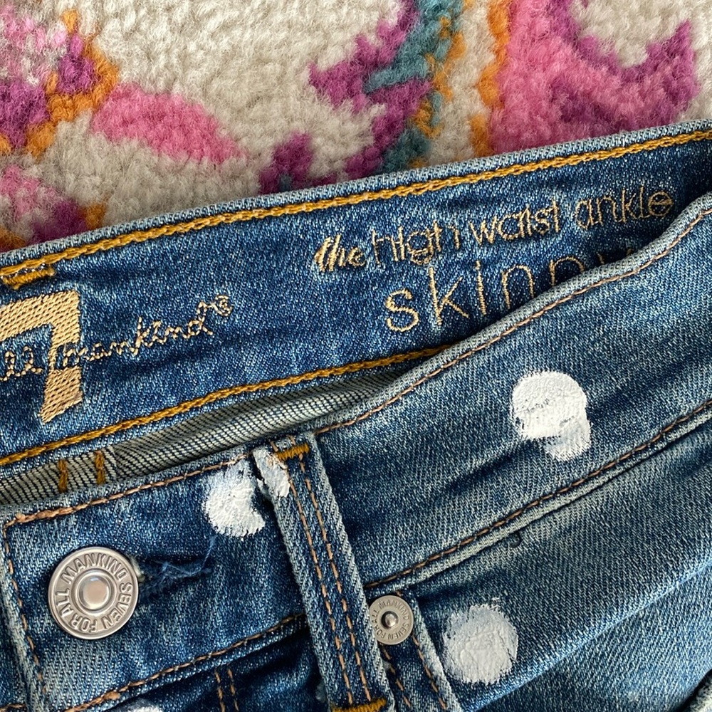 7 for all mankind high waist ankle skinny size 26 spots
